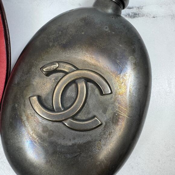 Chanel Sporran Flask Bag Coco CC Bottle Shoulder/Crossbody Chain Red Rare 2013 - Picture 8 of 16